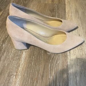 Marc Fisher Blush Suede Block Heels